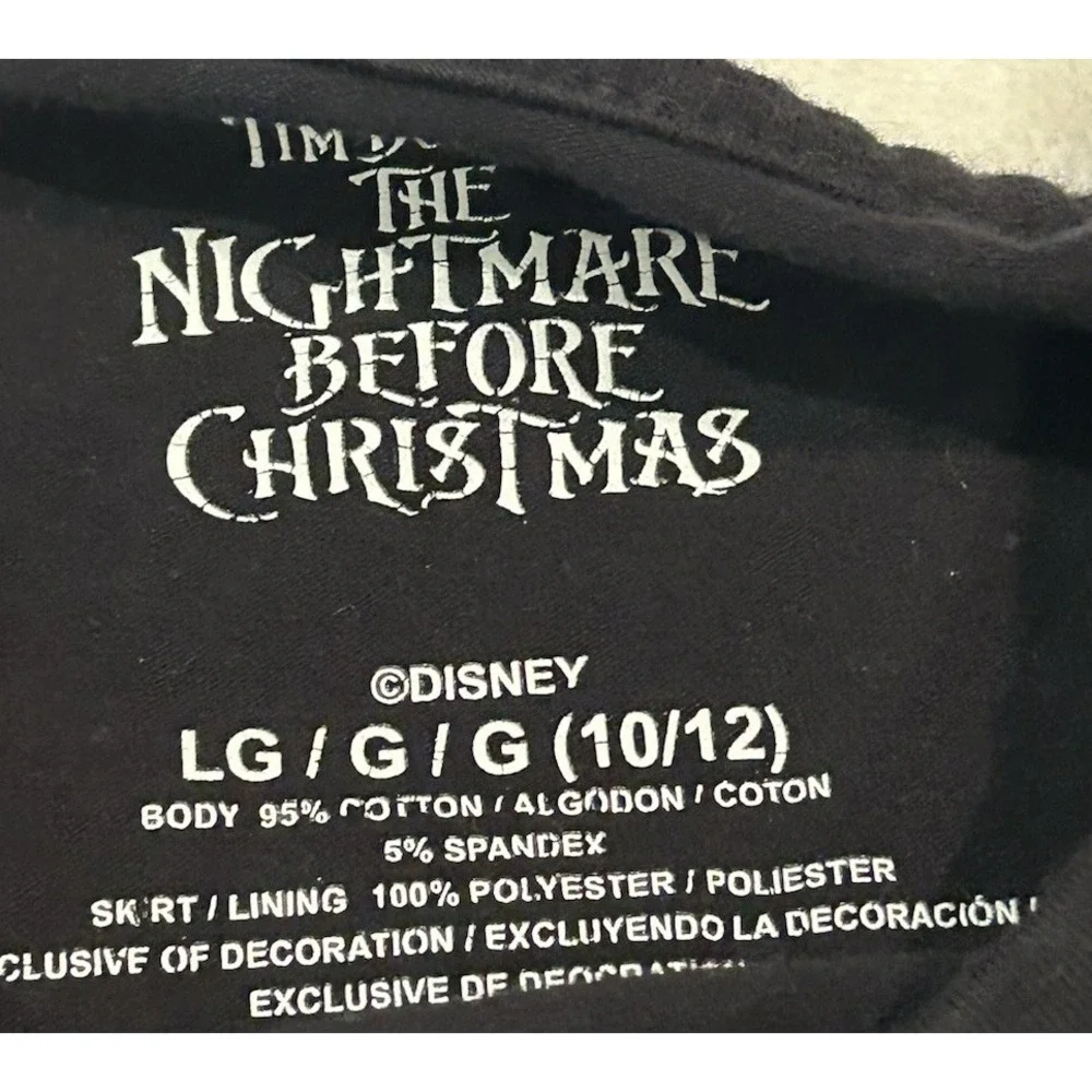 Disneys Nightmare Before Christmas Girls Dress L 10-12 Tulle Halloween Costume - Picture 3 of 4